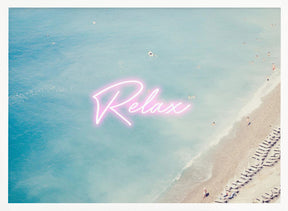 French Riviera Relax Neon Poster