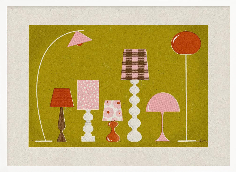 Mid Century Modern Lamps Poster