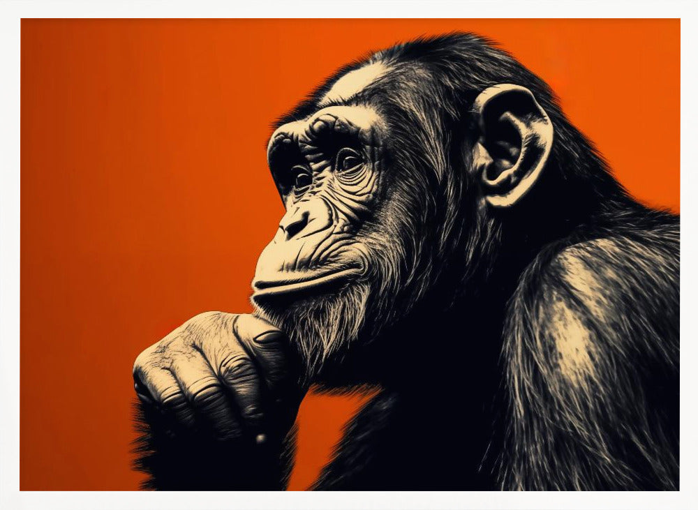 Thinking Monkey Poster