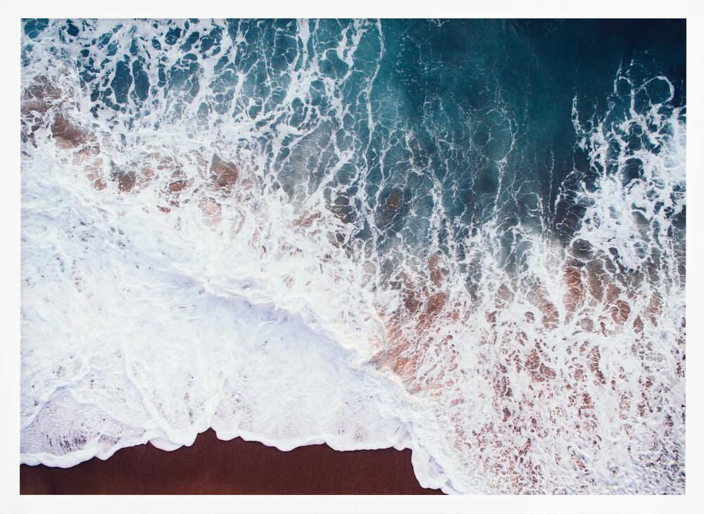 Ocean Waves Crashing On A Sandy Shore Poster