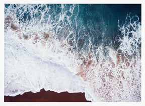 Ocean Waves Crashing On A Sandy Shore Poster