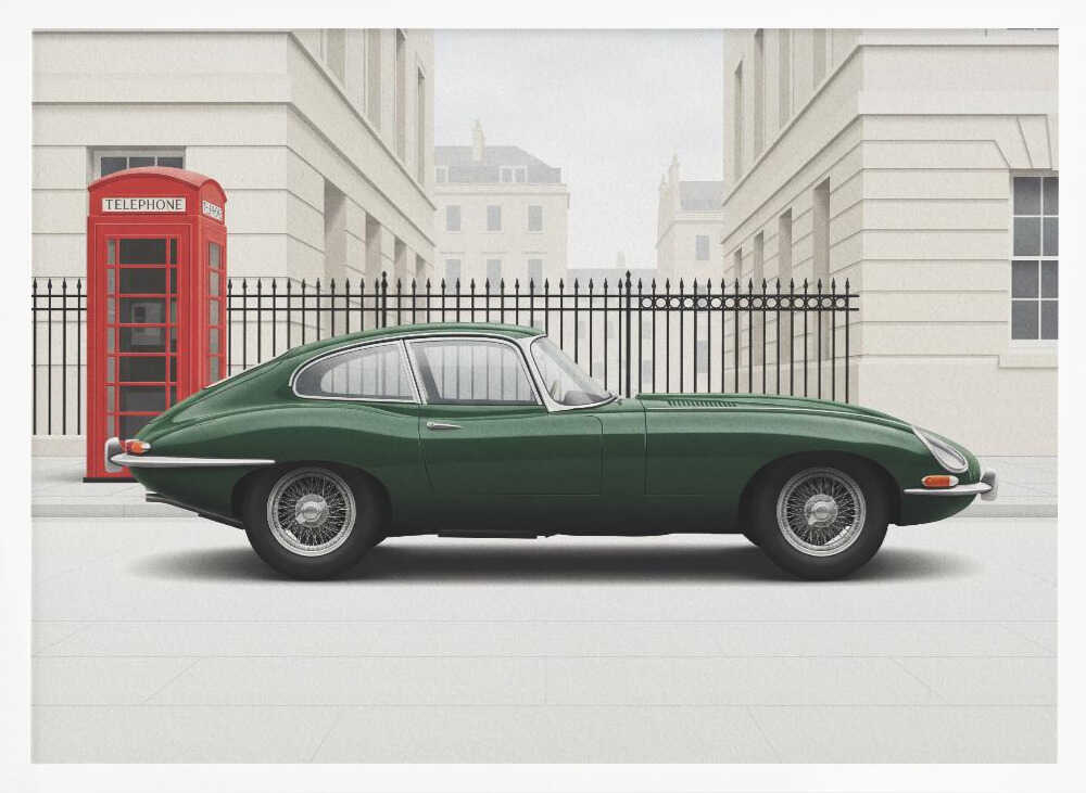 Classic Green Vintage Sports Car Poster