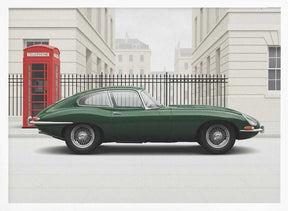 Classic Green Vintage Sports Car Poster