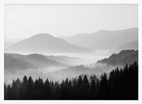 Rolling Hills Bw Poster