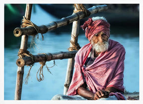the old man and the Ganges Poster