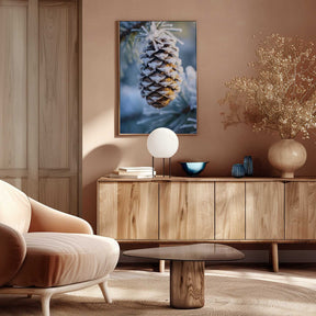 Frosty Pinecone Burst Poster