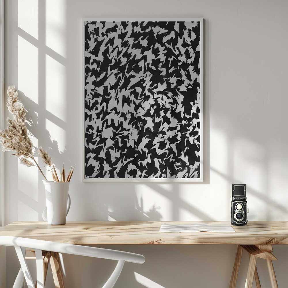 Monochrome Whirl Poster