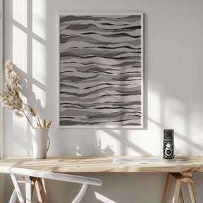 Monochrome Waves Poster