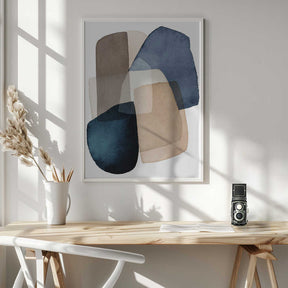 Blue Brown Blocks Poster