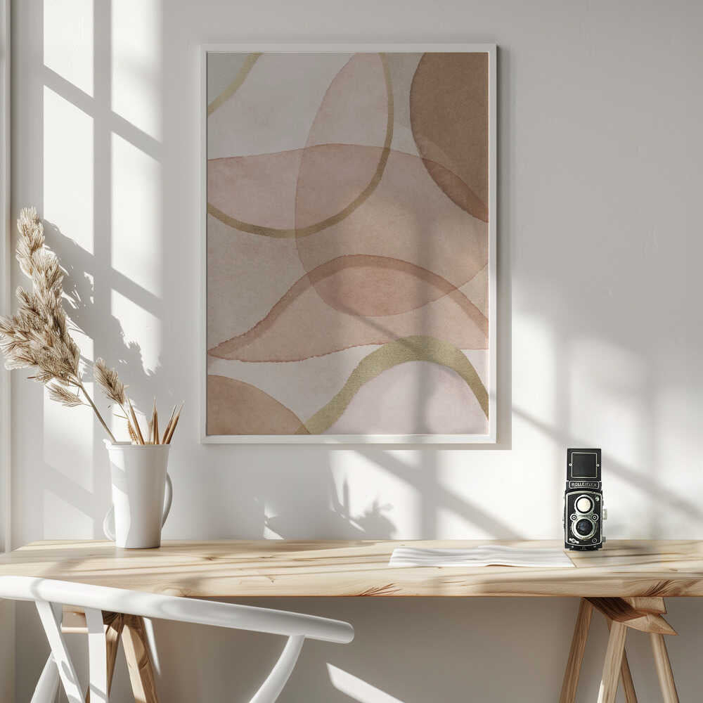 Blush and Brown Abstract Poster