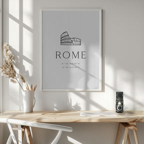 Rome coordinates with Colosseum sketch Poster