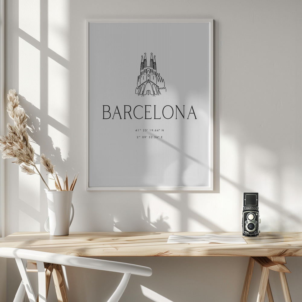 Barcelona city coordinates Poster