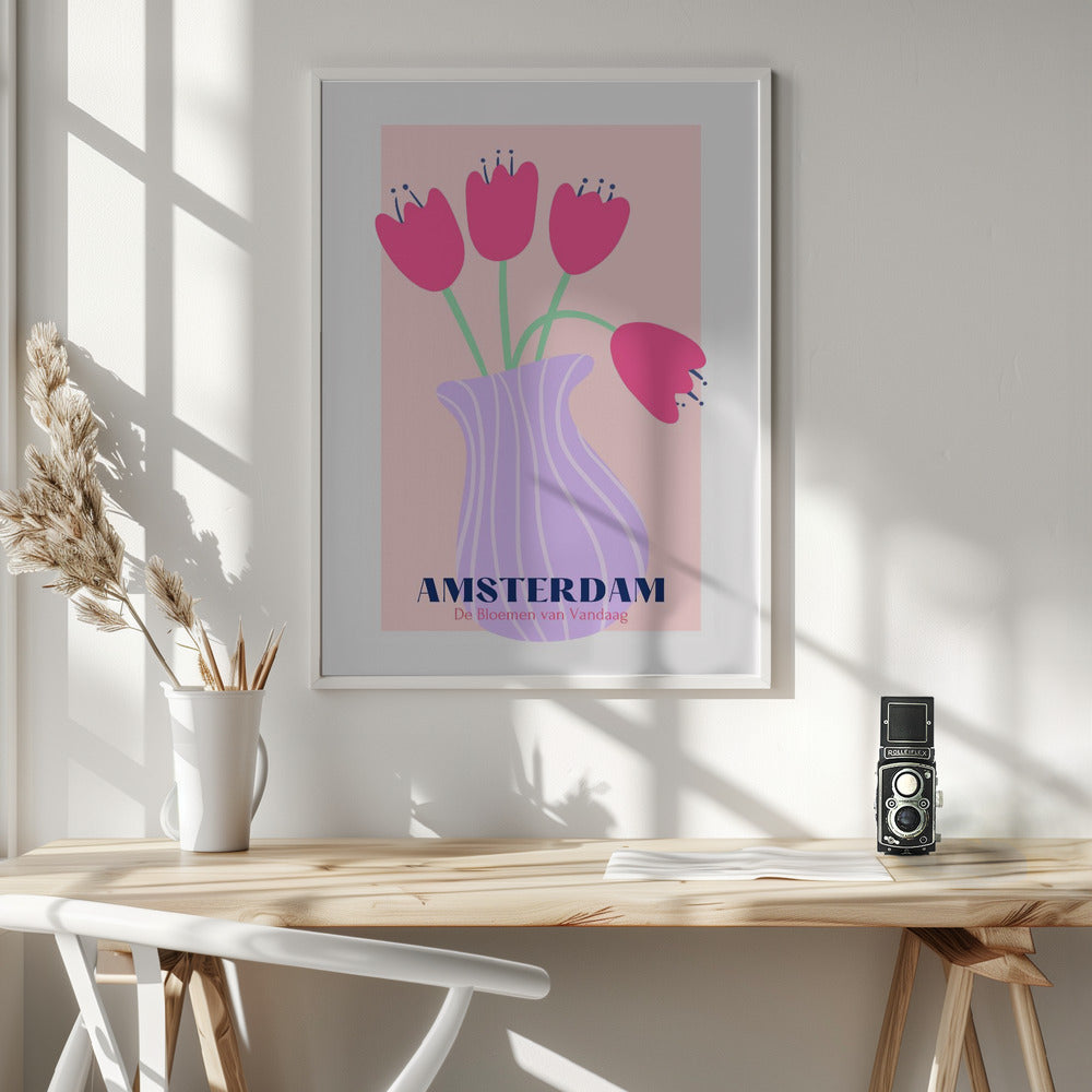 Amsterdam Tulips Poster