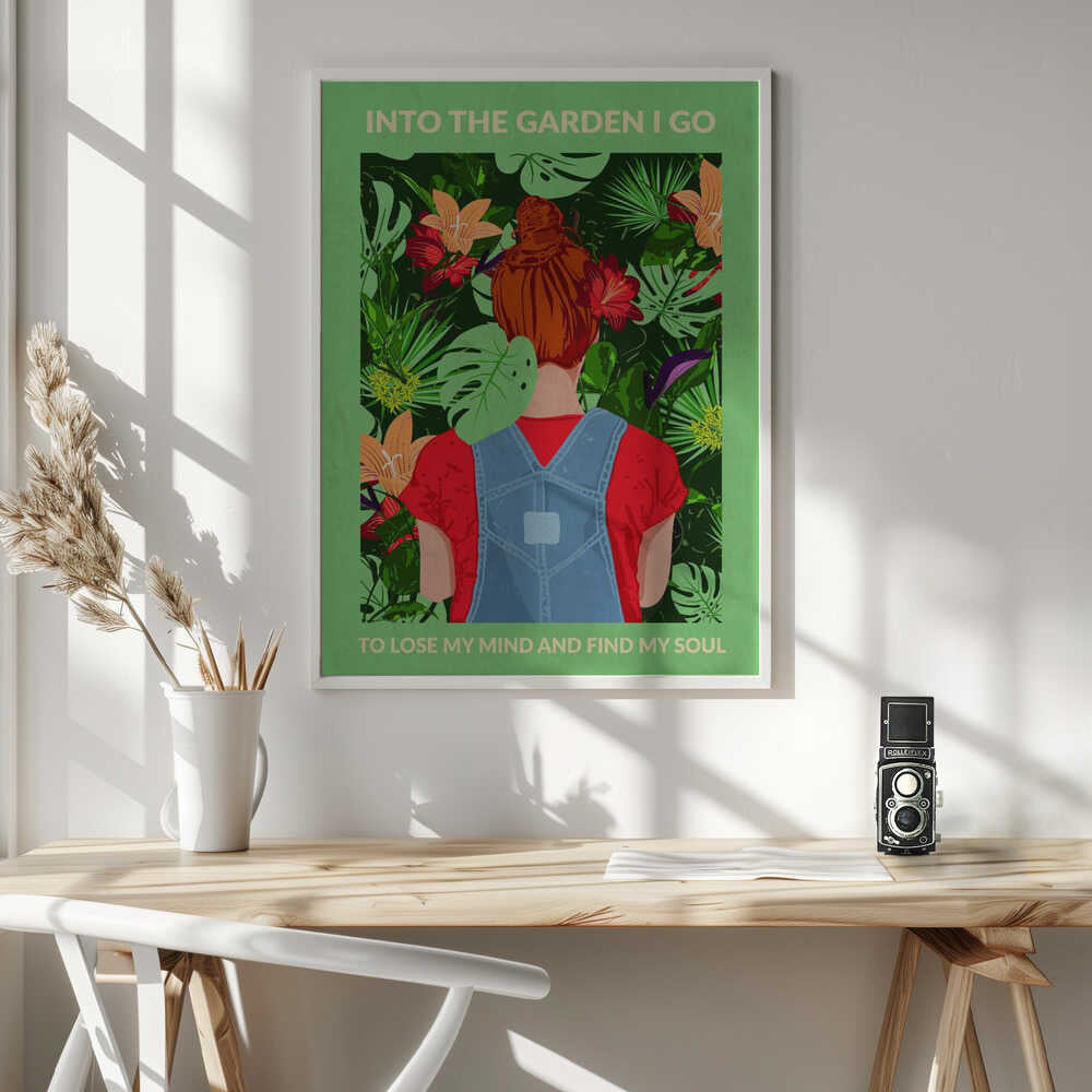 Into the Garden (redhead &amp; Light Green) Poster