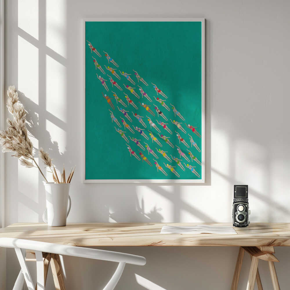 Racing Swimmers Poster