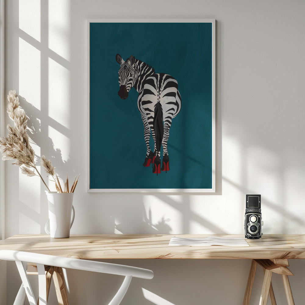 Zebra heels Poster