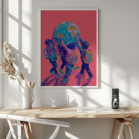 Children Carrying the World Poster