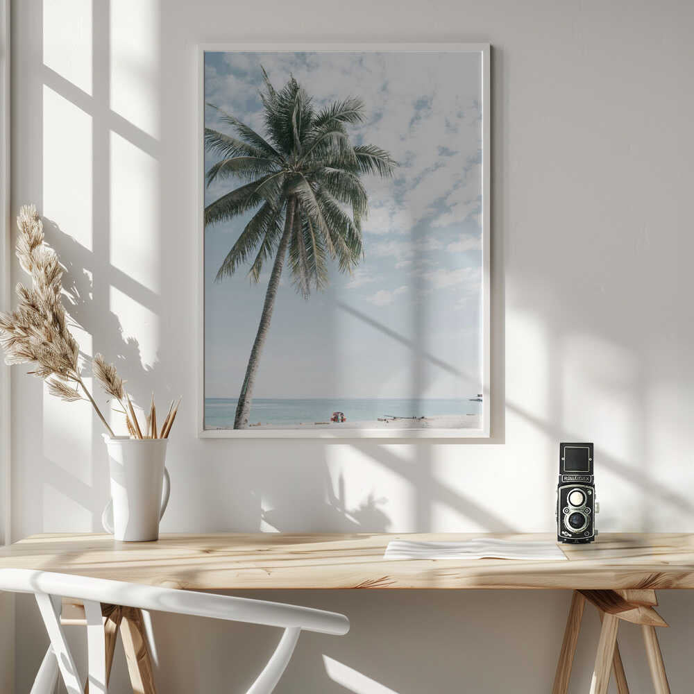 Palm tree at the beach 2 Poster