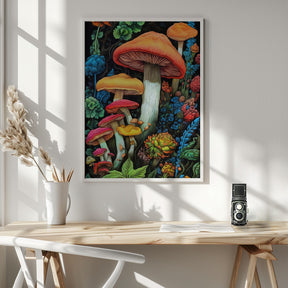 Nature 3 mushrooms Poster