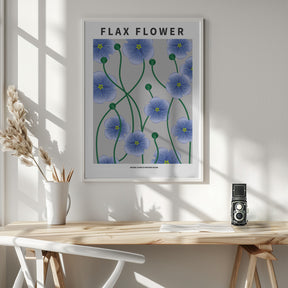 Flax flower - National flower of Ireland Poster