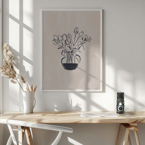 Tulips Flower Vase Line Art Print By Ivy Green Illustrations 4 5 Ratio Poster