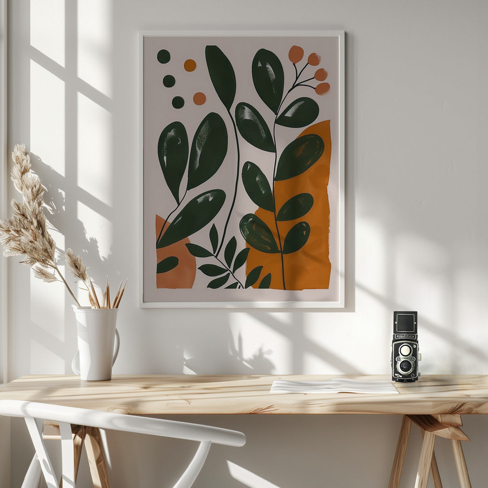 Abstract Botanical No 1 Poster