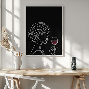 Woman and Wine On Black 3 Poster