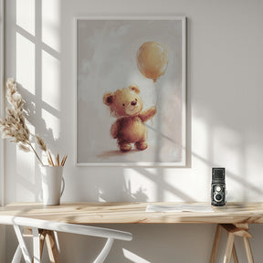 Teddy Bear and Balloon Poster