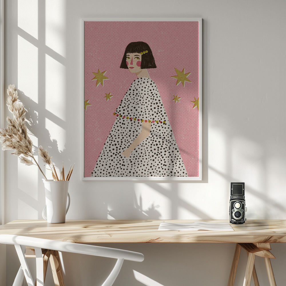 Polka Dots Girl Poster