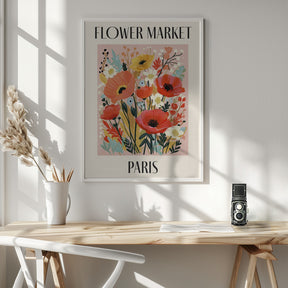 Flower Market Paris France Poster