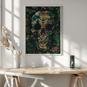 Papillon Skull Poster