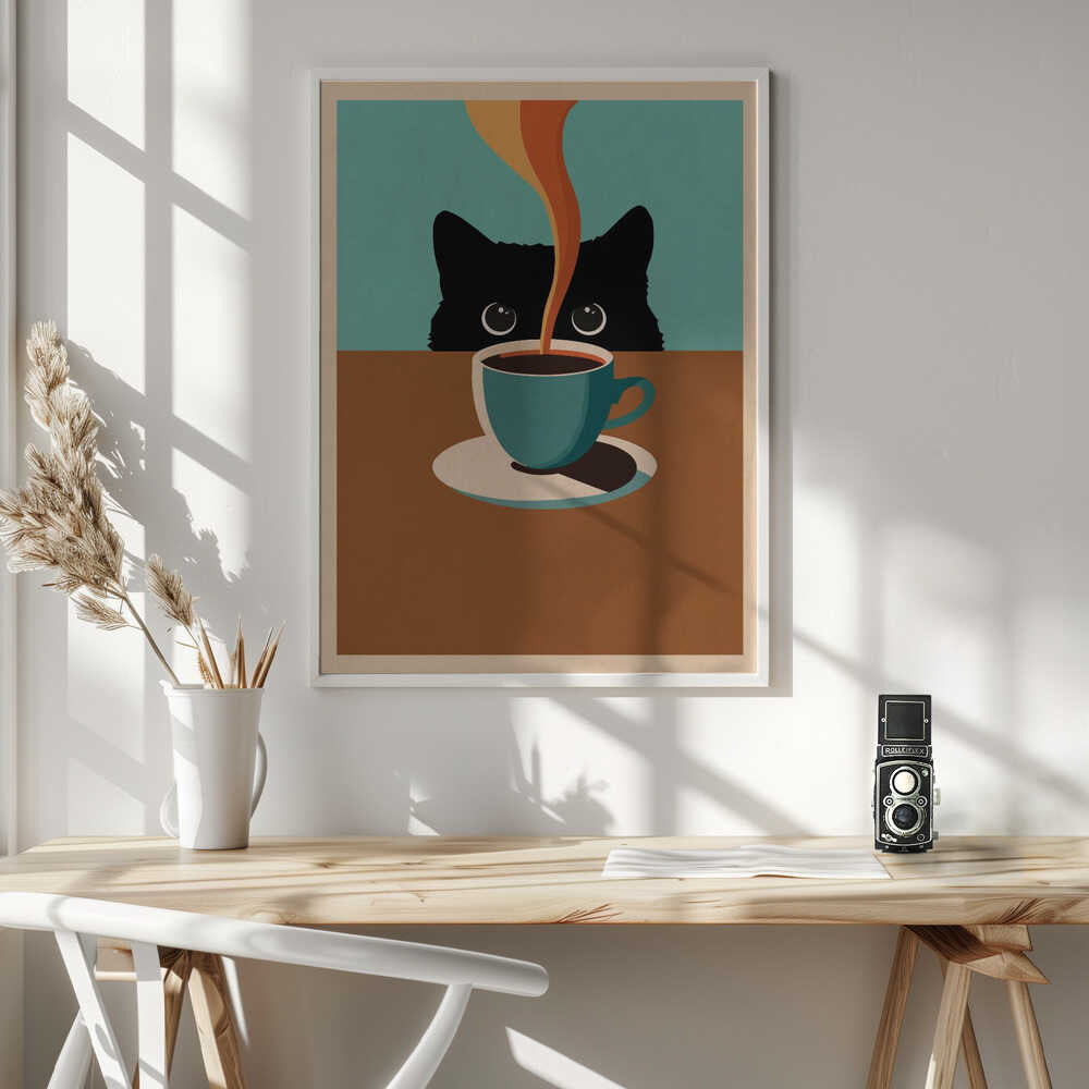 Cat &amp; Coffee Poster