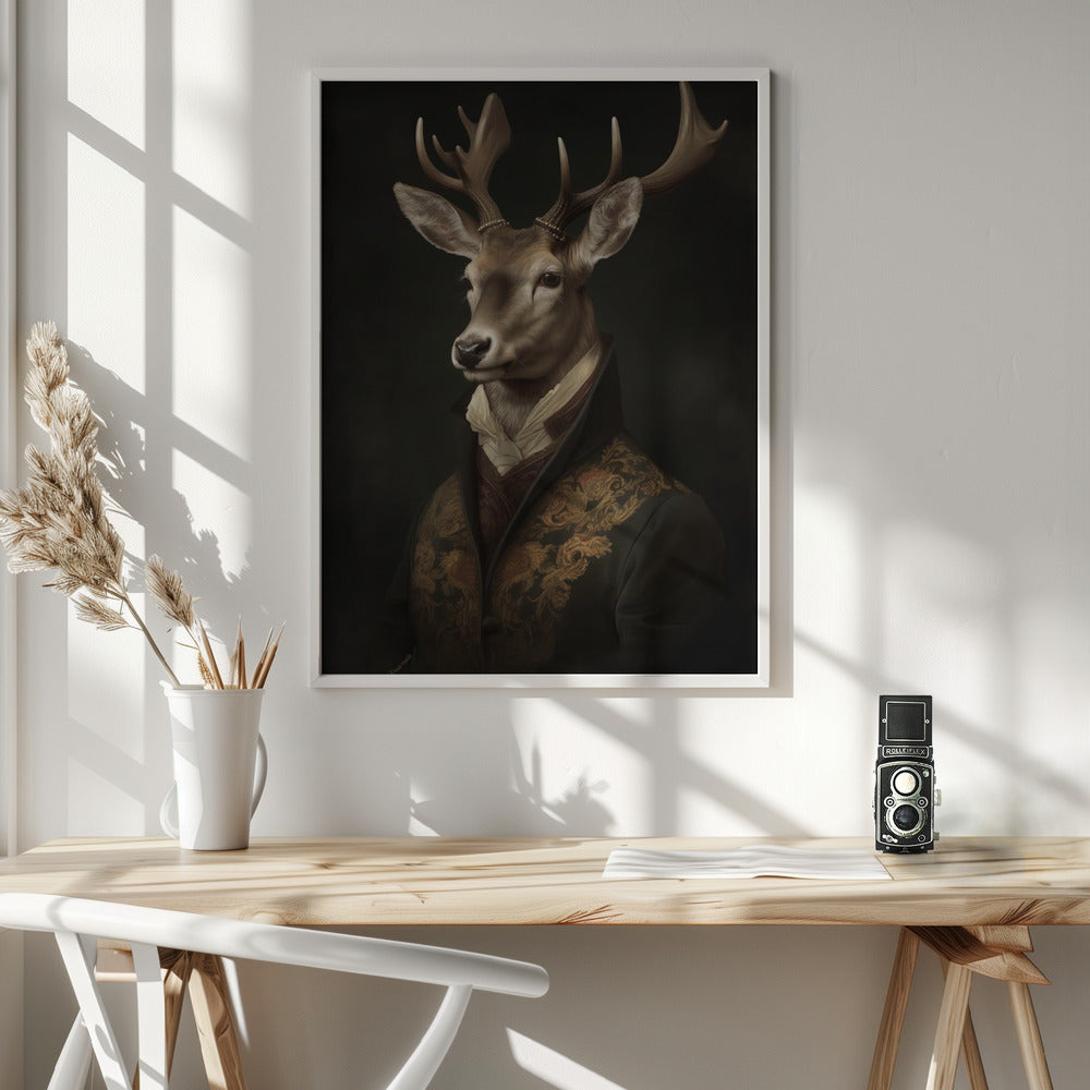 Stag Portrait Poster