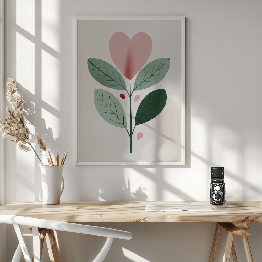 Heart Shaped Flower Poster