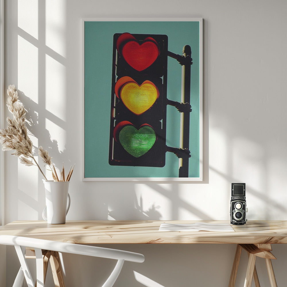 Traffic Light In Love Poster