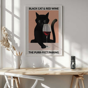 A4 Cat & Wine Purr Fect 01.png Poster