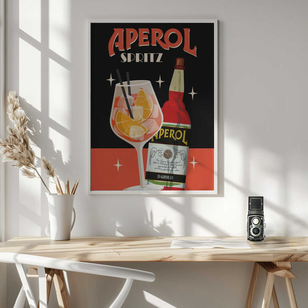 A4 Aperol Spritz 2 Black 01.png Poster