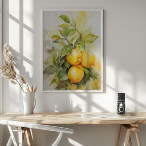 Lemons and Leaves Poster