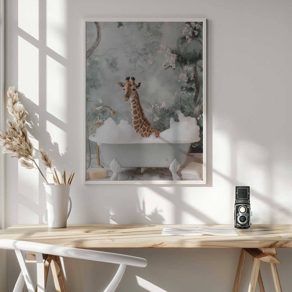 Giraffe Bubble Bliss Poster