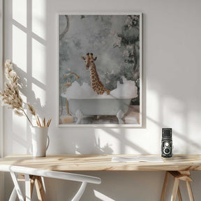 Giraffe Bubble Bliss Poster