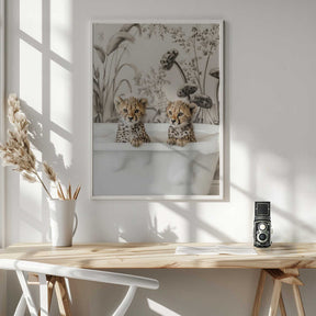 Cheetah Cub Bath Poster