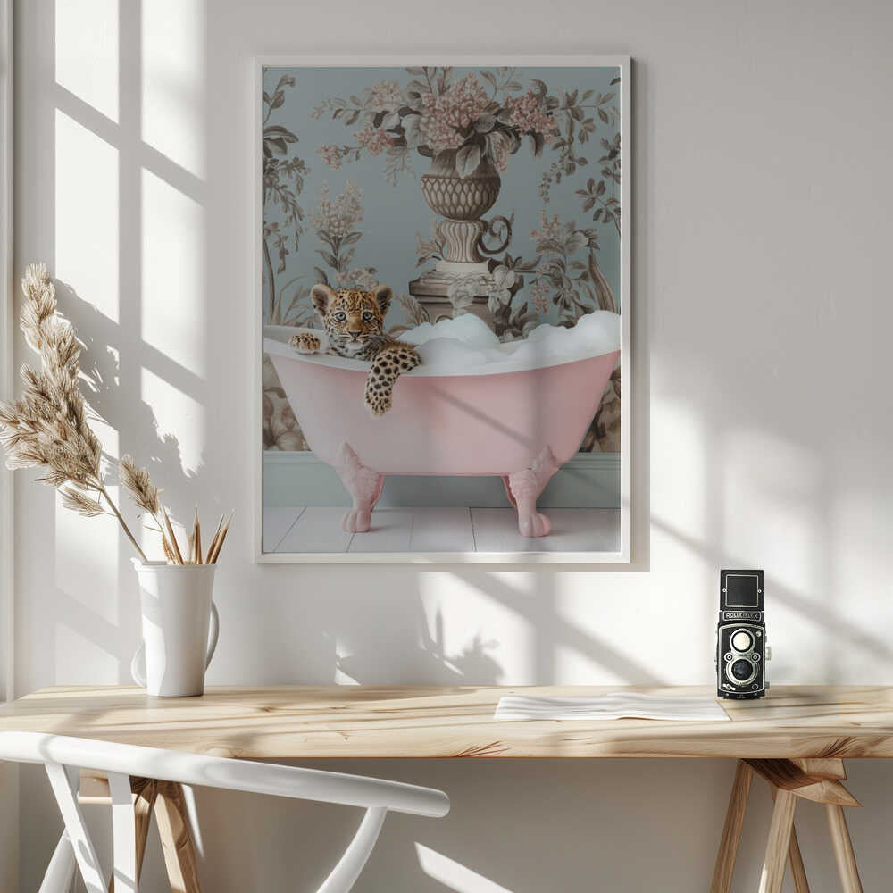 Leopard’s Pink Bubble Bath Poster