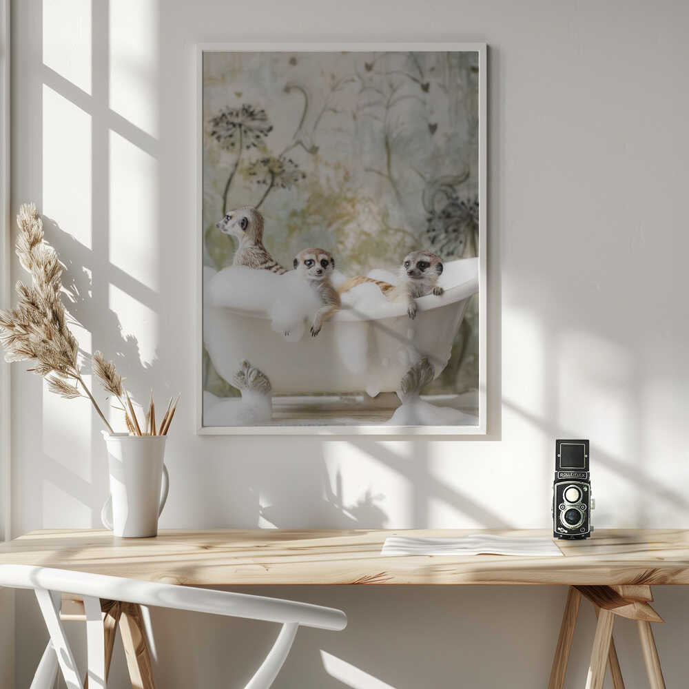 Meerkat Bubble Bath Poster