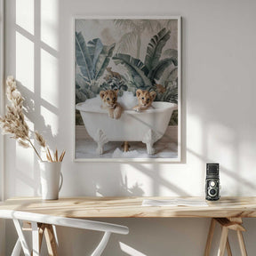 Tropical Lion Bath Poster