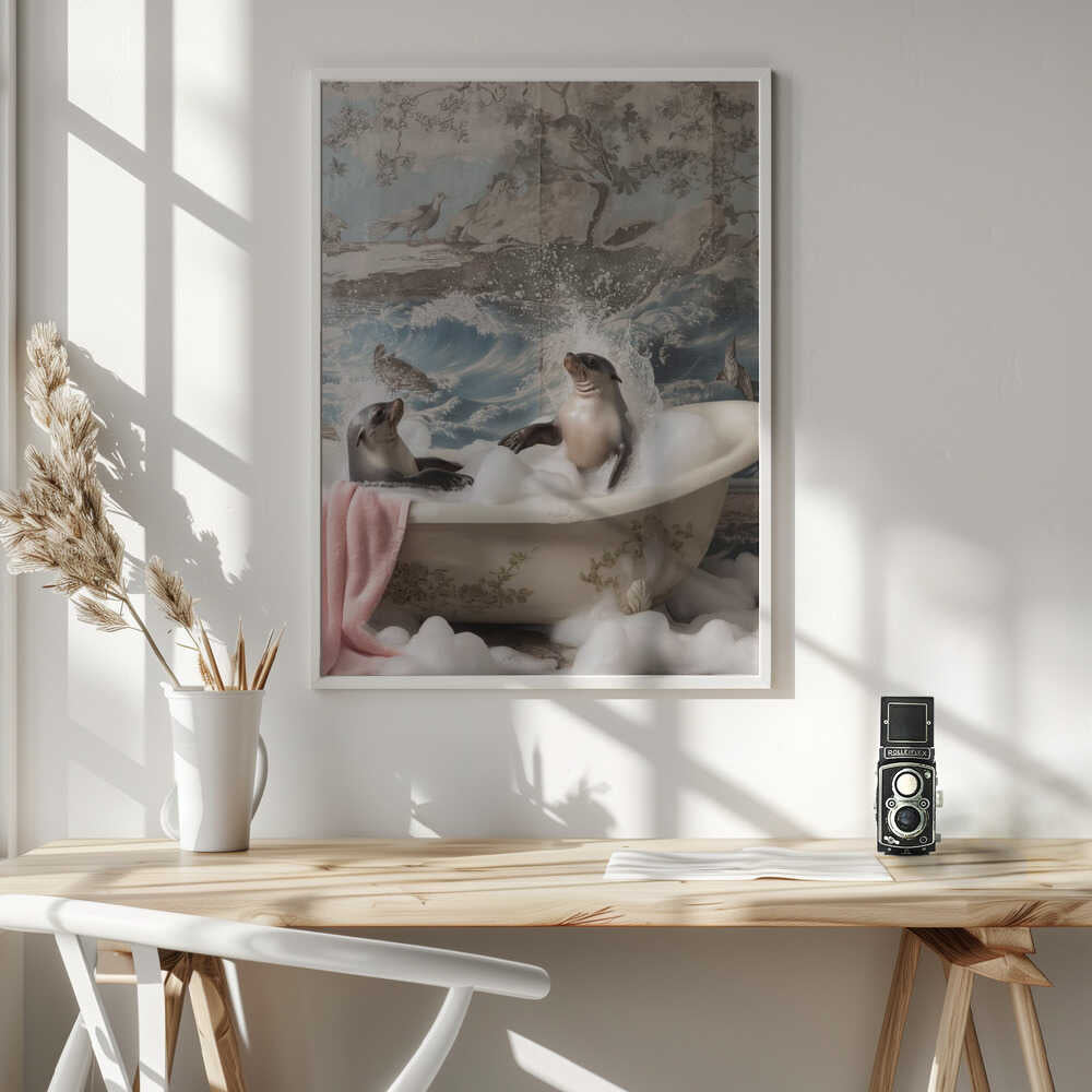Splashing Seals Poster