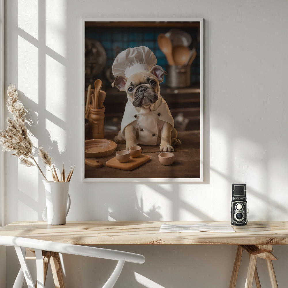 French Bulldog Puppy Chef Poster