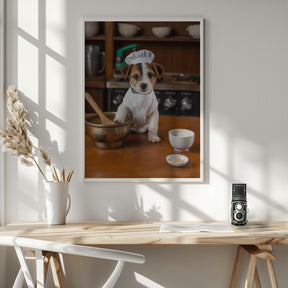 Jack Russell Puppy Chef Poster