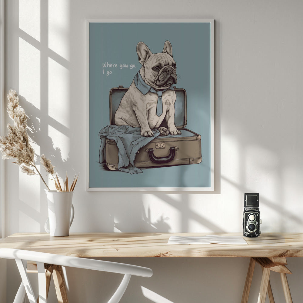 Frenchie Wants To Travel Poster