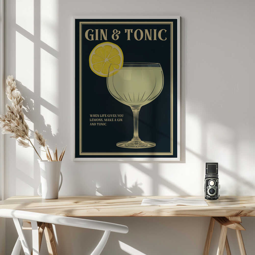 Vintage-style Gin And Tonic Artwork Poster