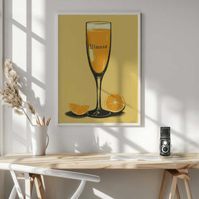 Illustration Of A Mimosa Cocktail Poster